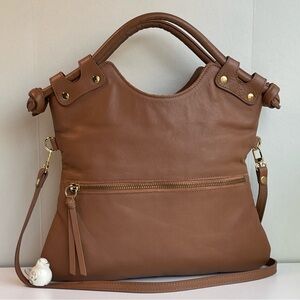 PIETRO NYC Genuine Leather Fold-over Crossbody